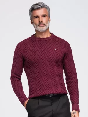 Moški pulover OMBRE OM-SWSW-0190 BORDO