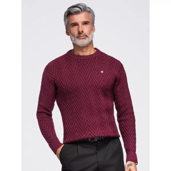  Moški pulover OMBRE OM-SWSW-0190 BORDO 
