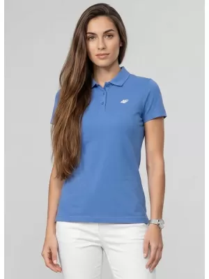 Ženska majica s kratkimi rokavi z ovratnikom 4F WMM00TPTSF0768 DENIM