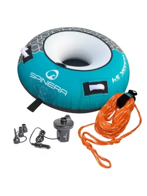 Napihljiva vlečna kljuka SPINERA RouNáhradní díl Tube - set s pumpou a lanem MODRO SIVA