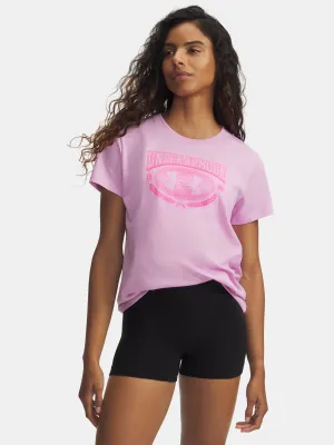 Ženska majica s kratkimi rokavi UNDER ARMOUR UA W VARSITY SS 6010592-669 ROZA