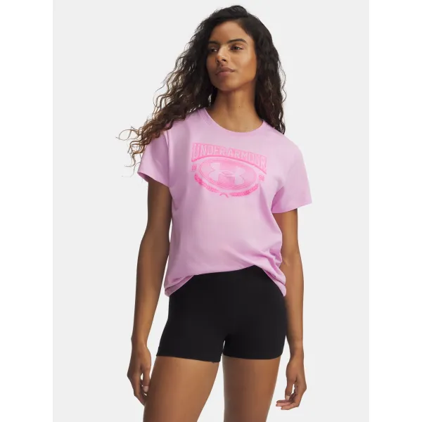  Ženska majica s kratkimi rokavi UNDER ARMOUR UA W VARSITY SS 6010592-669 ROZA 
