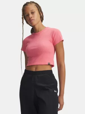 Ženska majica s kratkimi rokavi UNDER ARMOUR RIVAL RIB BABY TEE 6000264-600 ROZA