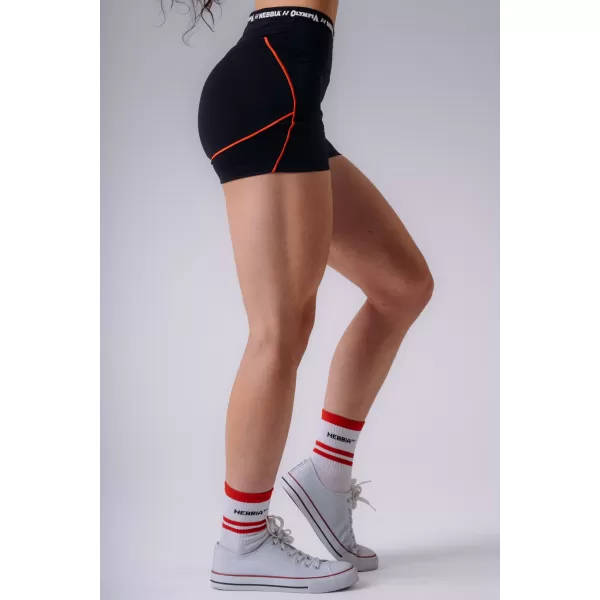  Ženske kratke hlače NEBBIA OLYMPIA HIGH-WAIST 937 ČRNA 