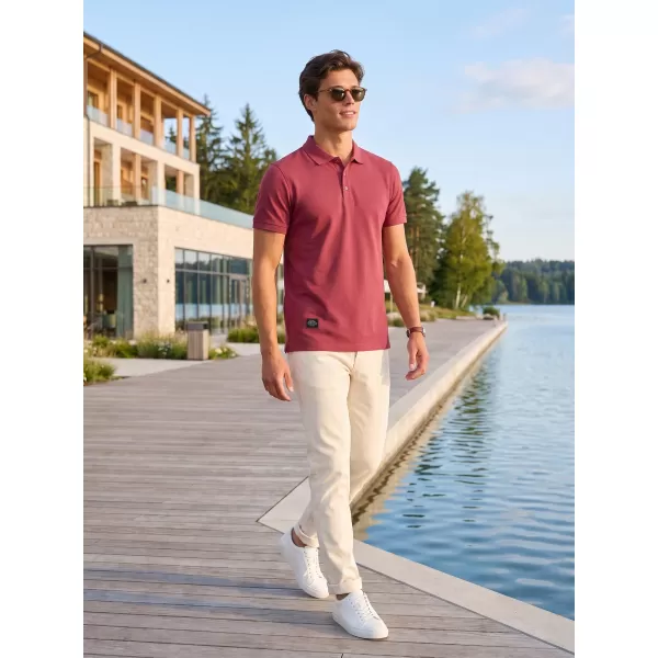  Moška majica s kratkimi rokavi z ovratnikom ALTISPORT NP/ALMST90601 BORDO 