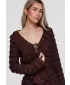 Ženska bluza OMBRE OW-TS-E0067 TEMNO RJAVA