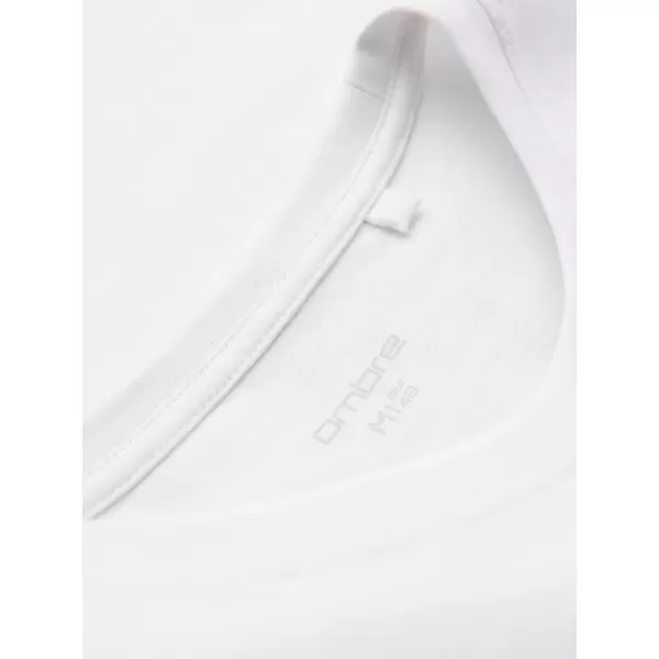  Moška majica s kratkimi rokavi OMBRE OM-TSPT-0269 BELA 