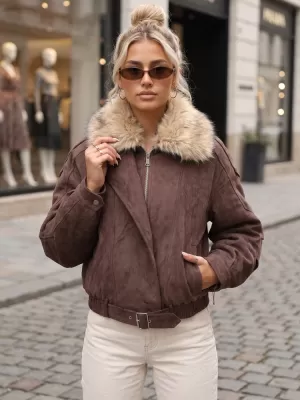 Ženska jakna DSTREET TY5701 RJAVA