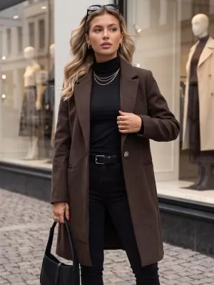 Ženski plašč DSTREET NY0795 RJAVA
