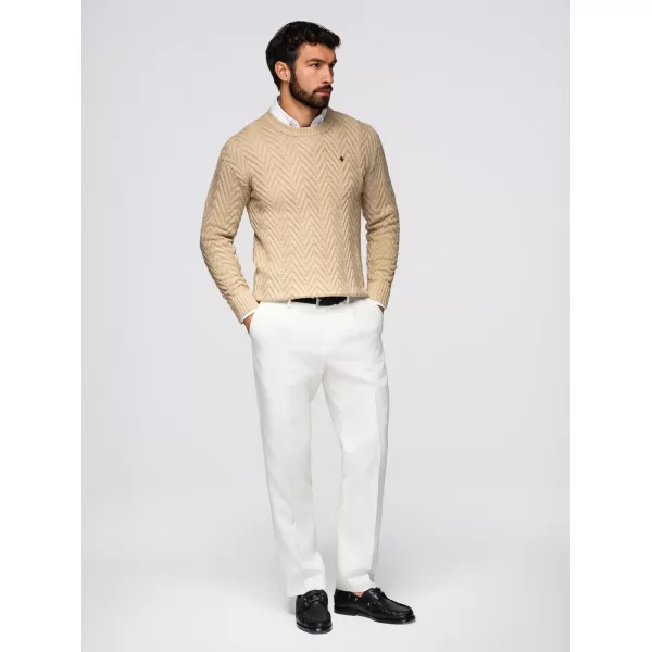  Moški pulover OMBRE OM-SWSW-0190 PESEK 