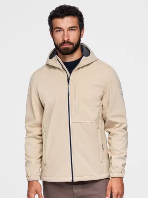 Moška softshell jakna OMBRE OM-JANP-0292 PESEK