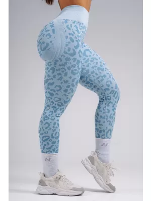Kompresijske push-up pajkice z leopardjim potiskom NEBBIA PRIMAL 849 MODRI LEOPARD