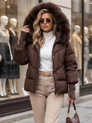Ženska jakna DSTREET TY5744 RJAVA