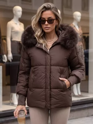 Ženska jakna DSTREET TY6004 RJAVA