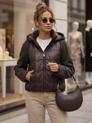 Ženska jakna DSTREET TY5935 RJAVA