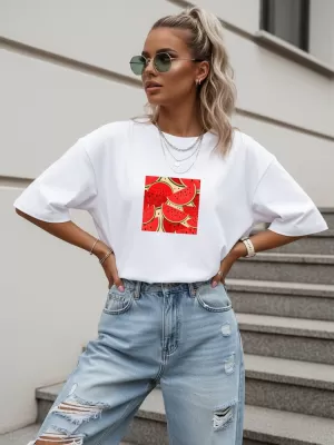 Ženska majica s kratkimi rokavi DSTREET NX9001RY-WH-O BELA