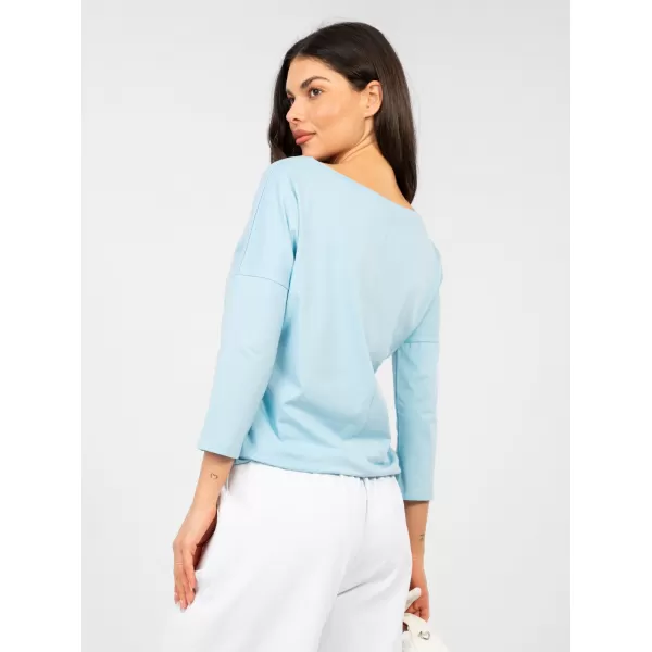  Ženska majica s kratkimi rokavi BASIC FEEL GOOD RV-BZ-4691.10X SVETLO MODRA 
