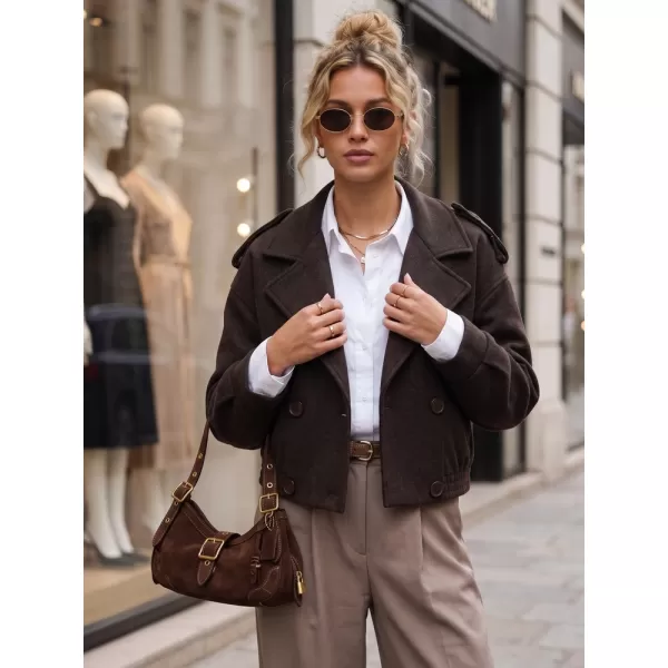  Ženski plašč DSTREET TY6026 RJAVA 