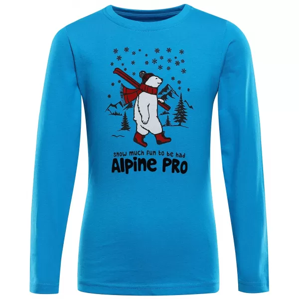  Otroška majica s kratkimi rokavi ALPINE PRO ECCO 2 NEON ATOMIC BLUE PA VARIANTA 