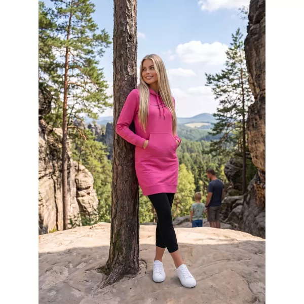  Ženski podaljšan pulover ALTISPORT ALW001419 MAGENTA 