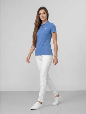 Ženska majica s kratkimi rokavi z ovratnikom 4F WMM00TPTSF0768 DENIM