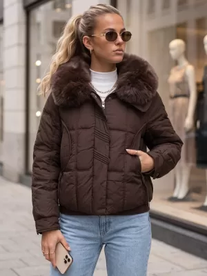 Ženska jakna DSTREET TY6040 RJAVA