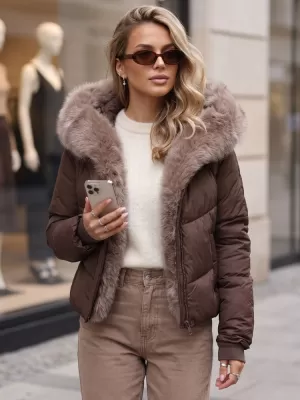 Ženska jakna DSTREET TY6104 RJAVA