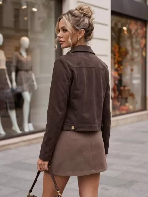 Ženska jakna DSTREET TY5881 RJAVA