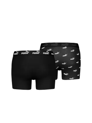 Moške boksarice PUMA ELEMENTS MEN LOGO PRINT BOXERS 2P 93875405 ČRNA