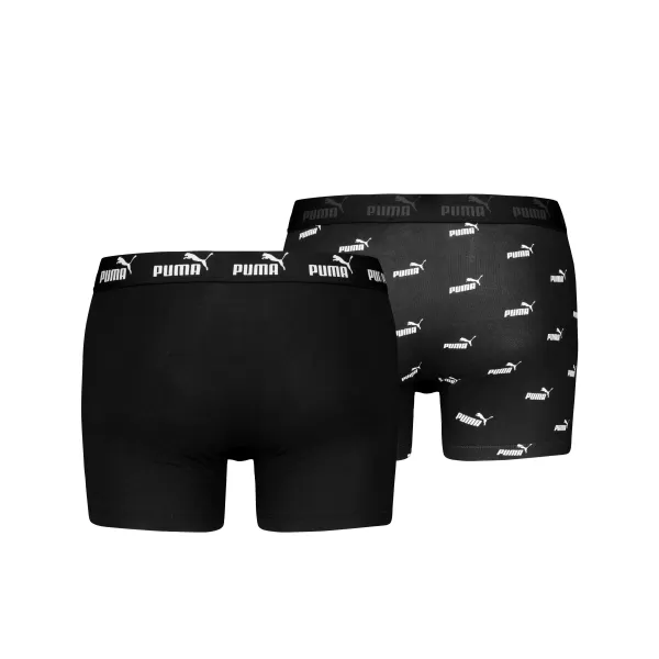  Moške boksarice PUMA ELEMENTS MEN LOGO PRINT BOXERS 2P 93875405 ČRNA 