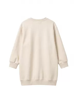 Puloverska obleka za deklico URBAN CLASSICS UCK8565-02903 BELI PESEK