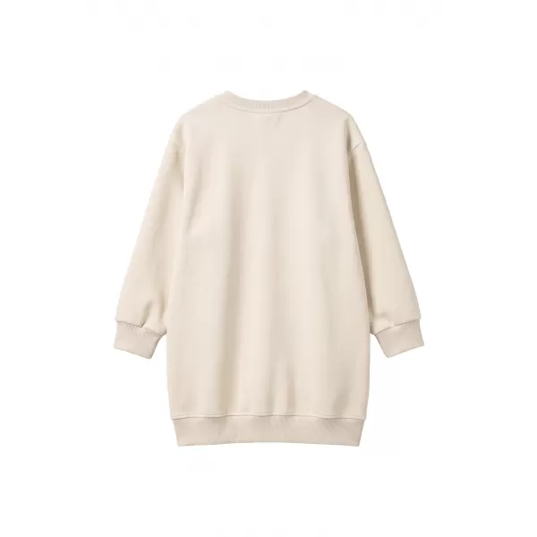  Puloverska obleka za deklico URBAN CLASSICS UCK8565-02903 BELI PESEK 