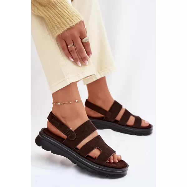 Ženske sandale BIG STAR SHOES TT274483 RJAVA/BEŽ 