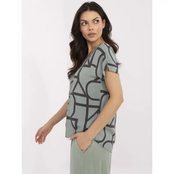  Ženska bluza SUBLEVEL D73771M11171D KAKI/ČRNA 
