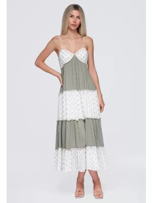 Obleka OMBRE OW-DLR-E0007 ZELENA