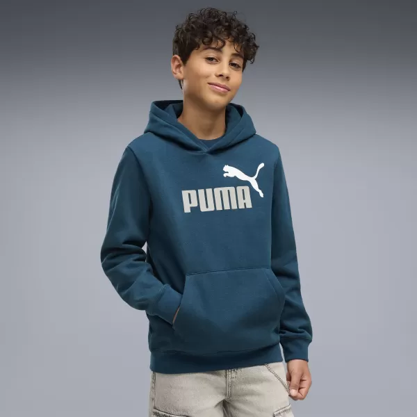  Otroški pulover PUMA ESS 2 COLOR NO. 1 LOGO HOODIE FL B 68582236 POLNOČNI BENCIN 