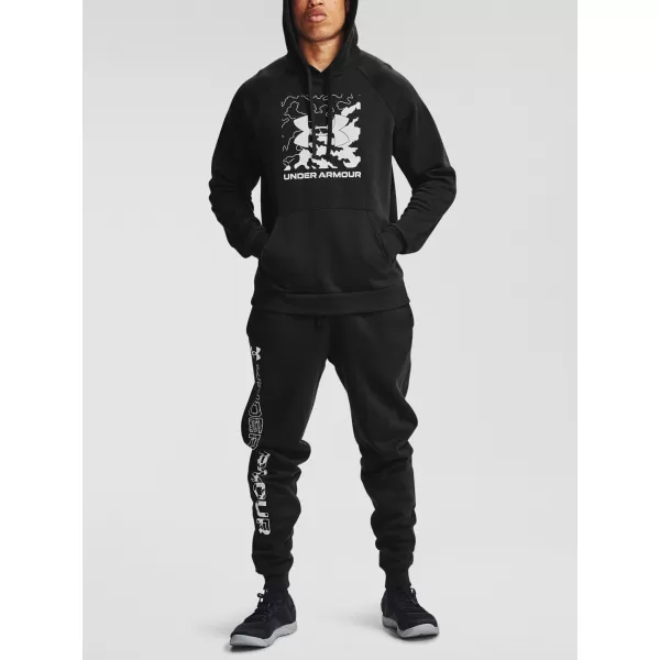  Moški pulover UNDER ARMOUR RIVAL FLEECE BOX LOGO HD 1357095-001 ČRNA 