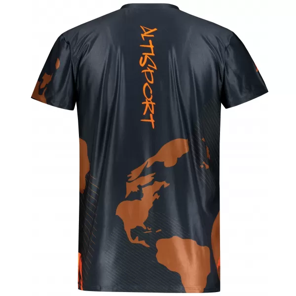  Moška vrhunska majica za prosti čas ALTISPORT VOJ/ALM130TR06 ČRNO-ORANŽNA 
