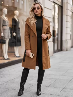Ženski plašč DSTREET NY0641 KARAMELA