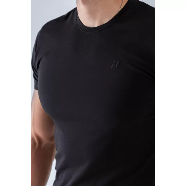  Moške majice s kratkimi rokavi NEBBIA MIKE MUSCLE FIT 158 ČRNA 