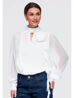 Ženska bluza OMBRE OW-TS-E0085 BELA