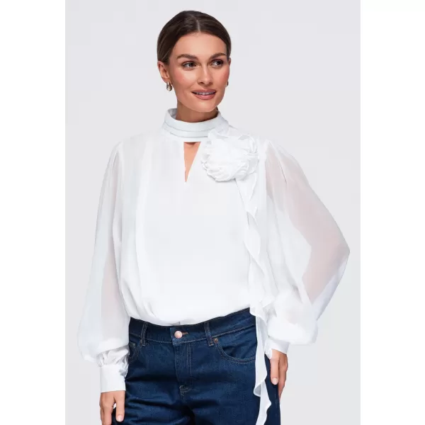  Ženska bluza OMBRE OW-TS-E0085 BELA 