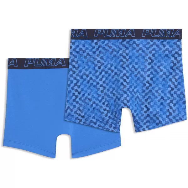  Moške boksarice PUMA MEN GRAPHICAL PRINT BOXERS 2P 94780404 MODRA KOMBINACIJA 