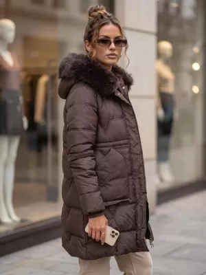 Ženska jakna DSTREET TY5822 RJAVA