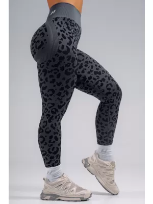 Kompresijske push-up pajkice z leopardjim potiskom NEBBIA PRIMAL 849 ČRNI LEOPARD