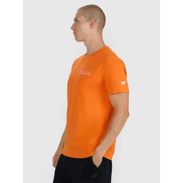  Moška majica s kratkimi rokavi 4F WAW25TTSHM2372 ORANŽNA 