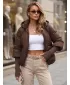 Ženska jakna DSTREET TY5895 RJAVA