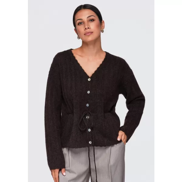  Ženski pulover OMBRE OW-SW-E0012 RJAVA 