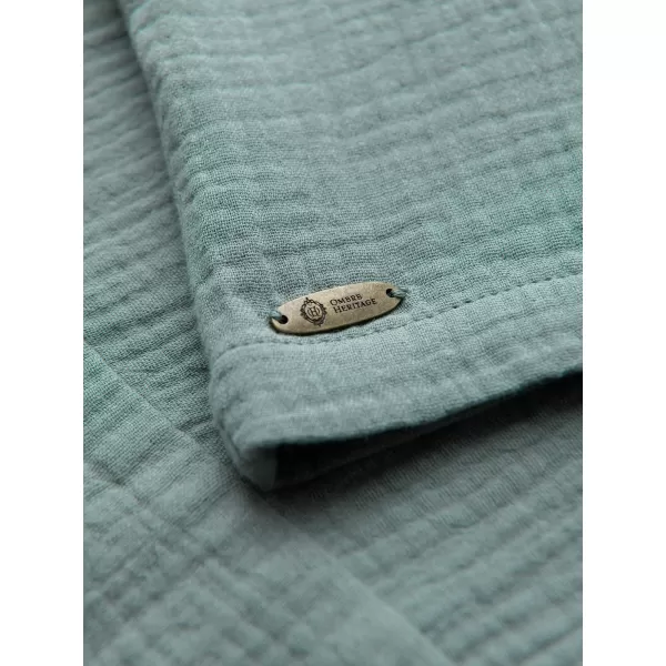  Moška srajca OMBRE OM-SHSS-0223 PASTELNO ZELENA 