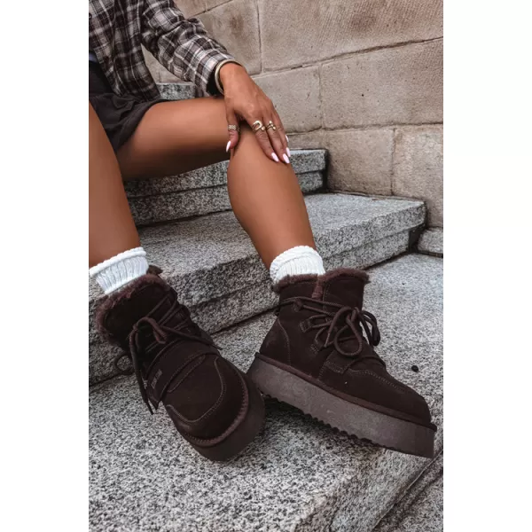  Ženski snežaki BIG STAR SHOES UU274316 RJAVE/BEŽ SENCE 